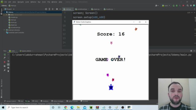 Python Course - Doing Space Invaders Game with Turtle Module – Screenshot 4