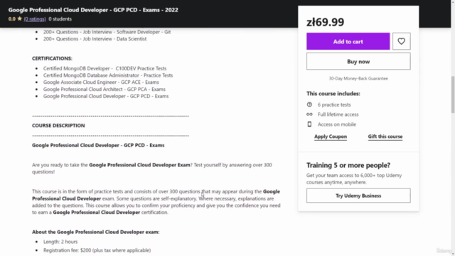 Google Professional Cloud Developer - GCP PCD - Exams - 2022 - Screenshot_01