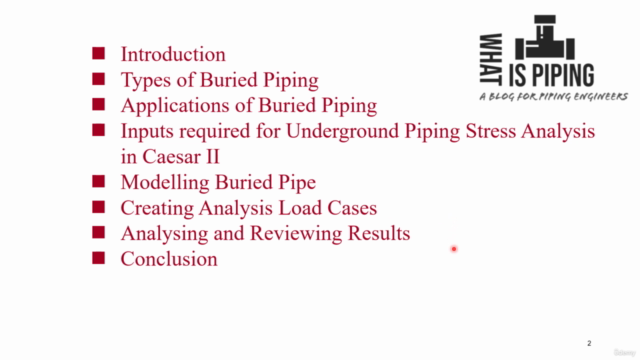 Buried or Underground Piping Stress Analysis using Caesar II – Screenshot 1