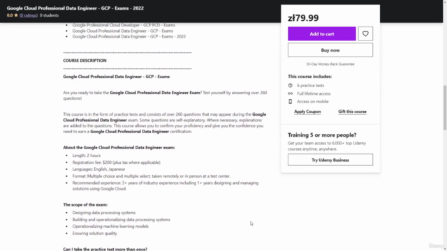 Google Cloud Professional Data Engineer PDE - Mock Exams – Screenshot 1