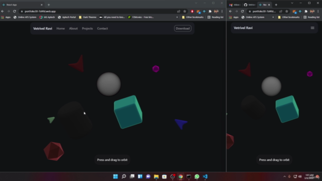 Web 3.0 Portfolio - ReactJs, Spline 3D & Framer Motions – Screenshot 1