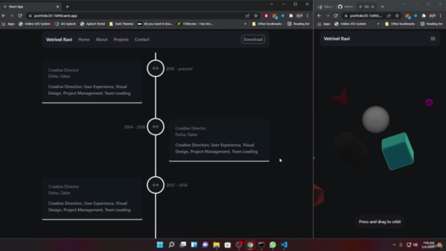 Web 3.0 Portfolio - ReactJs, Spline 3D & Framer Motions – Screenshot 2