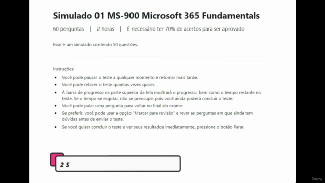 SIMULADO MS-900 Fundamentos do Microsoft 365 em Português – Screenshot 1