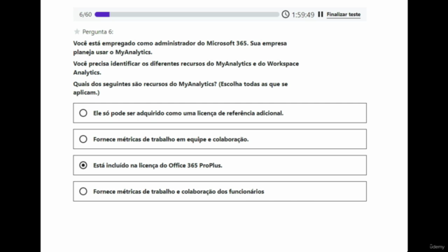 SIMULADO MS-900 Fundamentos do Microsoft 365 em Português – Screenshot 4