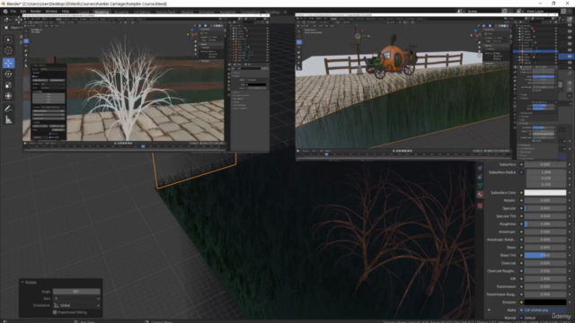 【한글자막】 블렌더 3D 모델 & 양식화된 할로윈 씬 렌더링 – Screenshot 4