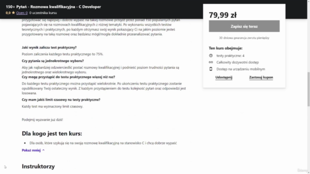 150+ Pytań - Rozmowa kwalifikacyjna - C Developer – Screenshot 3