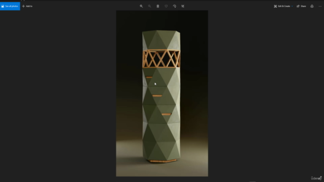 Blender: Learn how to create realistic furniture unit – Screenshot 1