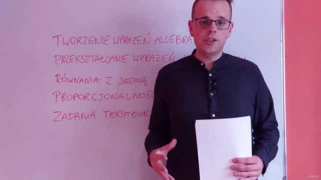 Wyrażenia algebraiczne, Równania na Egzaminie Ósmoklasisty.. – Screenshot 1