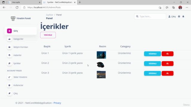 Uygulama Geliştirerek Asp.Net Core MVC Öğrenin-Kurumsal Site – Screenshot 4