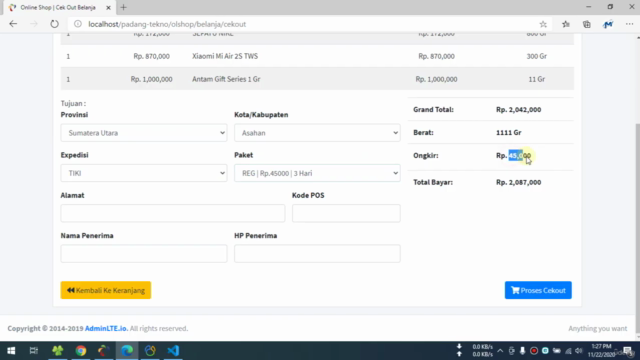 Membangun Toko Online Dengan Codeigniter 3 & API Raja Ongkir – Screenshot 3