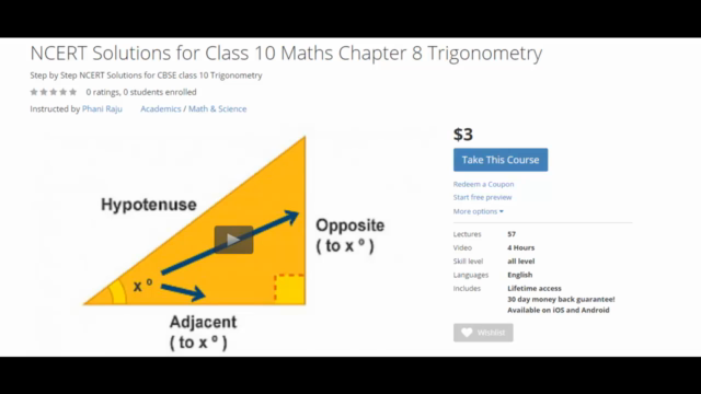 NCERT Solutions for Class 10 Maths Chapter 8 Trigonometry – Screenshot 1
