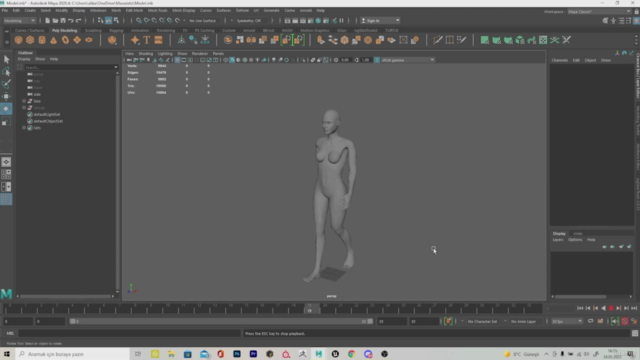 Autodesk Maya ile 3D Modelleme, Yüz ve Vücut Animasyonu – Screenshot 4