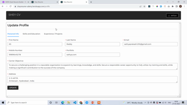MERN Stack Resume Builder - React , Node , Mongo DB , AntD – Screenshot 2