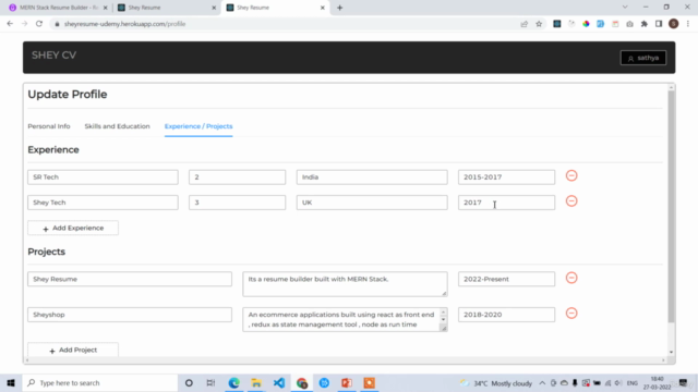 MERN Stack Resume Builder - React , Node , Mongo DB , AntD – Screenshot 3