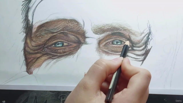 Portrait Drawing- Drawing an Old Man with Colored Pencils - Screenshot_02