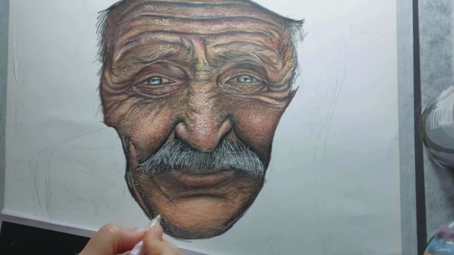 Portrait Drawing- Drawing an Old Man with Colored Pencils - Screenshot_04