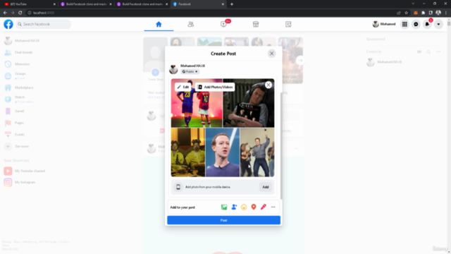 Build Facebook clone with REACT JS AND THE MERN STACK – Screenshot 1