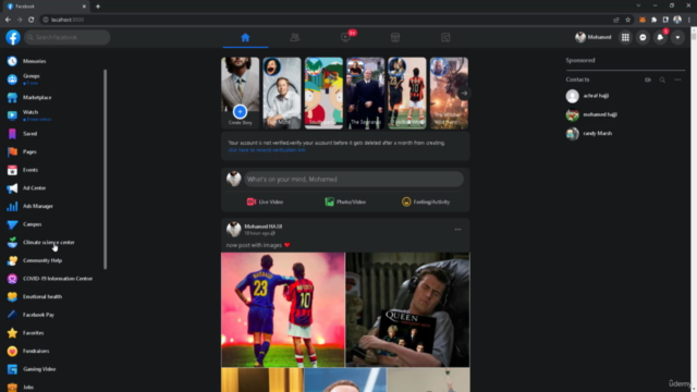 Build Facebook clone with REACT JS AND THE MERN STACK – Screenshot 2