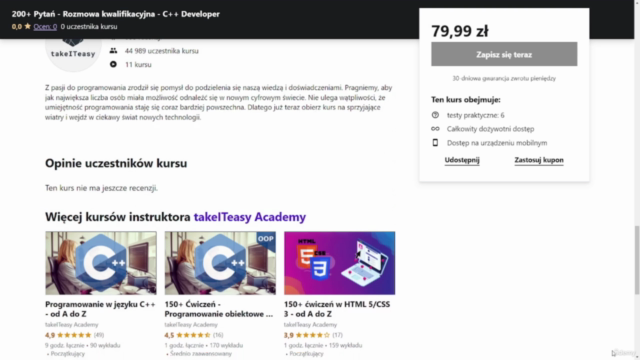 200+ Pytań - Rozmowa kwalifikacyjna - C++ Developer – Screenshot 2