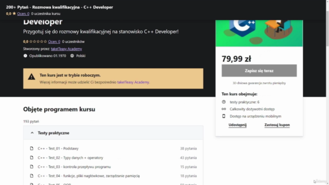 200+ Pytań - Rozmowa kwalifikacyjna - C++ Developer – Screenshot 3
