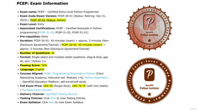 Certificación Python PCEP (en español) – Screenshot 2