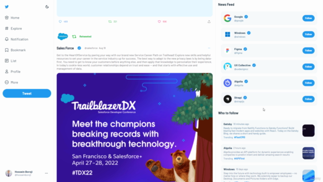 Design & Code Twitter with Lit JS, CSS & Figma (2022) – Screenshot 2