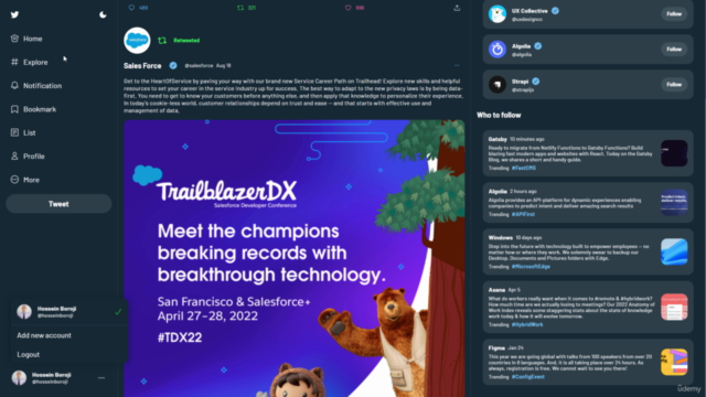 Design & Code Twitter with Lit JS, CSS & Figma (2022) – Screenshot 3
