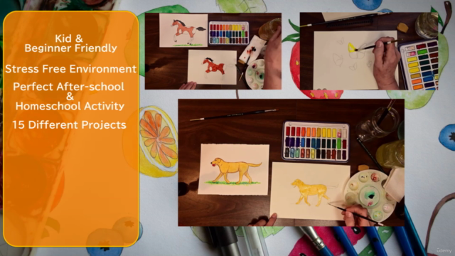Watercolor Painting For Kids & Beginners: 16 Projects – Screenshot 2