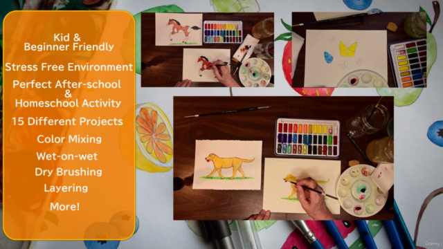 Watercolor Painting For Kids & Beginners: 16 Projects – Screenshot 3