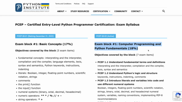Python Programmer Certification PCEP | + Test Exam – Screenshot 3