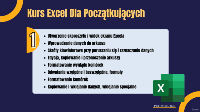 Kurs Excel dla Początkujących (kurs na przykładach, zadania) – Screenshot 1