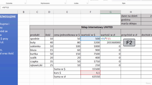 Kurs Excel dla Początkujących (kurs na przykładach, zadania) – Screenshot 3