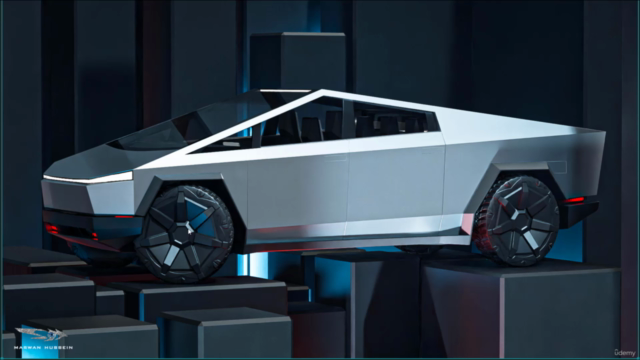 BLENDER: TESLA CYBERTRUCK FORGE – Screenshot 1