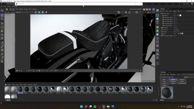 Motorcycle Modeling and Rendering with Cinema 4D and V-Ray 5 – Screenshot 1