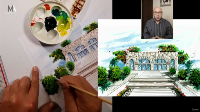 الاخراج المعماري والاظهار-الوان مياه -مستوي متوسط – Screenshot 1