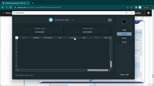 Aprenda automatizar o SAP utilizando Python – Screenshot 3