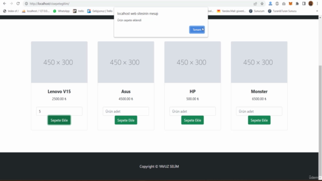 PAYTR Entegrasyonlu CodeIgniter & Ajax ile Alışveriş Sepeti – Screenshot 1