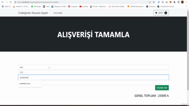 PAYTR Entegrasyonlu CodeIgniter & Ajax ile Alışveriş Sepeti – Screenshot 3