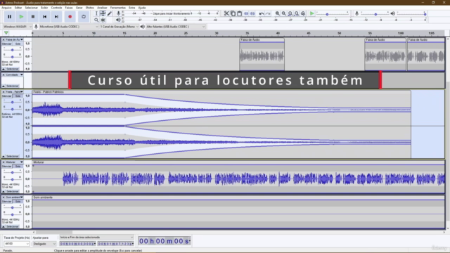 Gravação e edição de Podcasts e Audiobooks no Audacity. – Screenshot 1