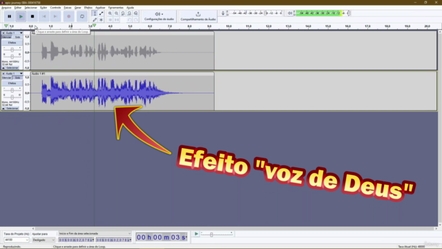 Gravação e edição de Podcasts e Audiobooks no Audacity. – Screenshot 2
