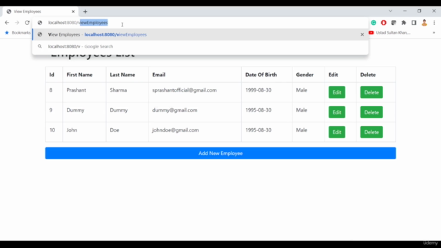 CRUD app using Spring Boot + JPA + PostgreSQL + Thymeleaf – Screenshot 1
