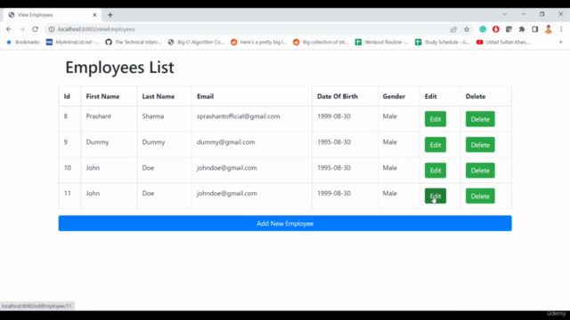 CRUD app using Spring Boot + JPA + PostgreSQL + Thymeleaf – Screenshot 3