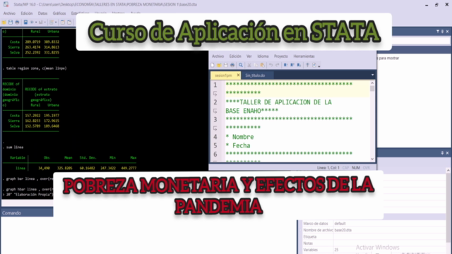 Pobreza Monetaria y Efectos de la Pandemia en STATA – Screenshot 1
