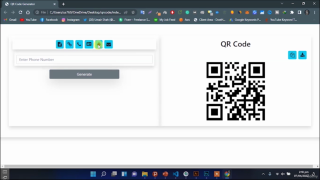 QR Code generator using JavaScript - Website and App – Screenshot 1