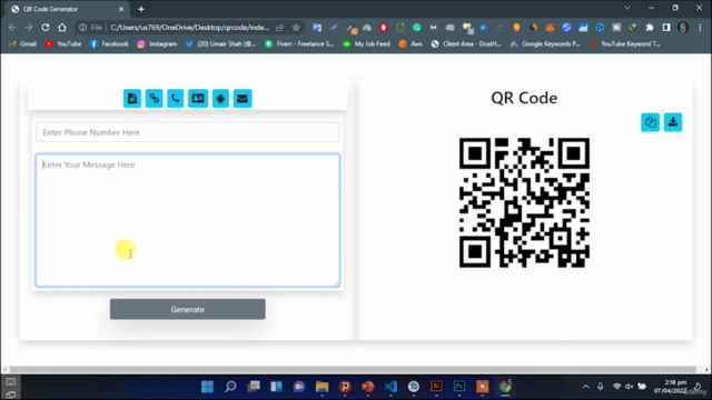 QR Code generator using JavaScript - Website and App – Screenshot 2