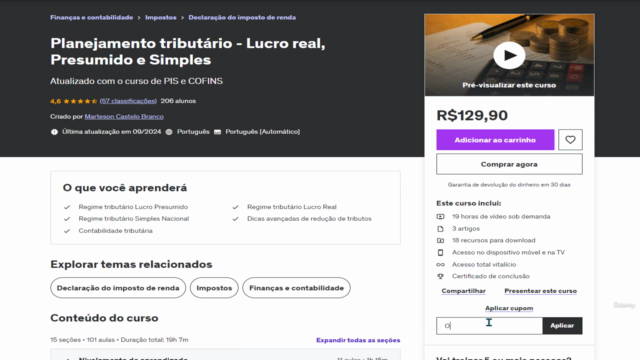 Planejamento tributário - Lucro real, Presumido e Simples – Screenshot 1
