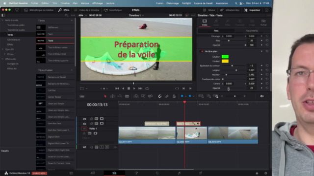 Les effets en montage vidéo dans Resolve 18 pour débutants – Screenshot 2