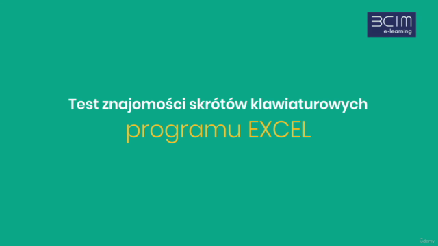 Test znajomości skrótów klawiaturowych programu EXCEL – Screenshot 1