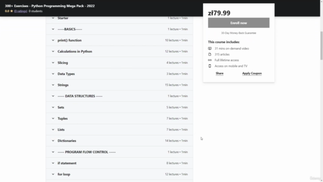 300+ Exercises - Python Programming Mega Pack – Screenshot 1