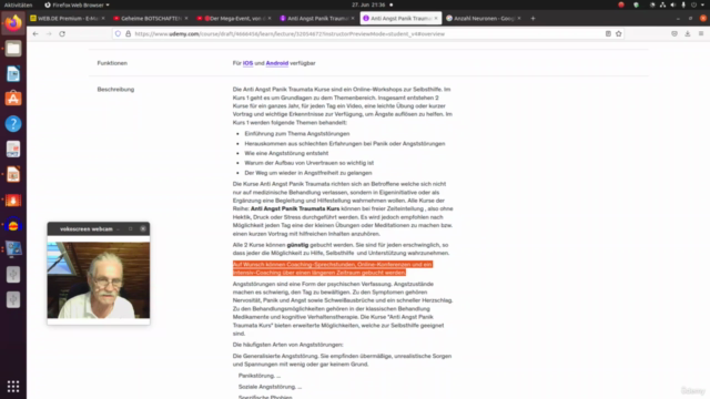 Frei von Angst Panik Traumata Kurs – Screenshot 2